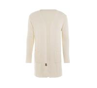 KNIT FACTORY - Ella Lange Strickjacke - Lange Damen Strickjacke - Grobstrickjacke Damen - Strickjacke für den Frühling und Sommer - Strickweste - Cardigan mit Baumwolle - 36/38 - Beige