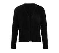 KNIT FACTORY - Ella Strickjacke - Kurzer Damen Strickjacke - Kurzjacke Damen - Strickjacke für den Frühling und Sommer - Strickweste - Cardigan mit Baumwolle - Hüfthöhe - 36/38 - Schwarz