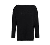 KNIT FACTORY - Emily Damen Strickpullover - Herbst und Winter Pulli - Pullover mit breiteren Kopfausschnitt und Lange Ärmeln - Fällt locker und weit - Schwarz - 40/42