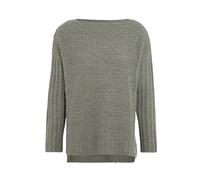 KNIT FACTORY - Emily Damen Strickpullover - Herbst und Winter Pulli - Pullover mit breiteren Kopfausschnitt und Lange Ärmeln - Fällt locker und weit - Urban Green - 36/38