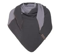 KNIT FACTORY - Fay Dreieckstuch - Fein Gewebte Damen Schal - Für Frühling und Sommer - Hochwertige Qualität - 100% Bio-Baumwolle - Anthrazit/Grau