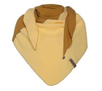 KNIT FACTORY - Fay Dreieckstuch - Fein Gewebte Damen Schal - Für Frühling und Sommer - Hochwertige Qualität - 100% Bio-Baumwolle - Ocker/Citrus
