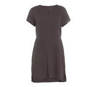 KNIT FACTORY - Indy Freizeitkleid - Kleider - Strandkleid Damen - Luftig Tunika - Lockere Passform - Musselin Kleid - Kleid für den Sommer und Frühling - 100% Bio-Baumwolle - Anthrazit - XL