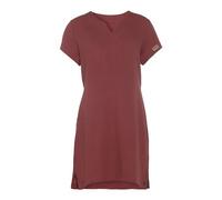 KNIT FACTORY - Indy Freizeitkleid - Kleider - Strandkleid Damen - Luftig Tunika - Lockere Passform - Musselin Kleid - Kleid für den Sommer und Frühling - 100% Bio-Baumwolle - Stone Red - L