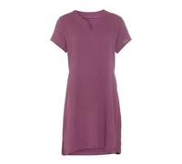 KNIT FACTORY - Indy Kleid - Freizeitkleid - Sommerkleid Damen - Kurze Ärmel - Musselinstoff - Hochwertige Qualität - 100% Bio-Baumwolle - Violett - L