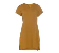 KNIT FACTORY - Indy Freizeitkleid - Kleider - Strandkleid Damen - Luftig Tunika - Lockere Passform - Musselin Kleid - Kleid für den Sommer und Frühling - 100% Bio-Baumwolle - Ocker - S