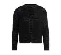 KNIT FACTORY - Isa Strickjacke - Kurzer Damen Strickjacke - Kurzjacke Damen - Strickjacke für den Frühling und Sommer - Strickweste - Cardigan mit Baumwolle - Hüfthöhe - 40/42 - Schwarz