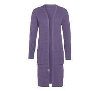 KNIT FACTORY - Jaida Lange Strickjacke - Damen Strickjacke mit Taschen - Cardigan mit Wolle - Hochwertige Qualität - Grobstrickjacke für Damen - Violett - 36/38