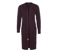 KNIT FACTORY - Jaida Lange Strickjacke - Damen Strickjacke mit Taschen - Cardigan mit Wolle - Hochwertige Qualität - Grobstrickjacke für Damen - Aubergine - 36/38