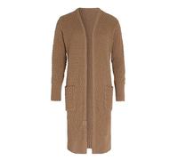 KNIT FACTORY - Jaida Lange Strickjacke - Damen Strickjacke mit Taschen - Cardigan mit Wolle - Hochwertige Qualität - Grobstrickjacke für Damen - Nude - 36/38