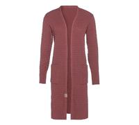 KNIT FACTORY - Jaida Lange Strickjacke - Damen Strickjacke mit Taschen - Cardigan mit Wolle - Hochwertige Qualität - Grobstrickjacke für Damen - Stone Red - 36/38