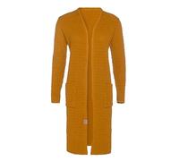 Knit Factory - Jaida Lange Strickjacke - Damen Strickjacke mit Taschen - Cardigan mit Wolle - Hochwertige Qualität - Grobstrickjacke für Damen - Ocker - 36/38