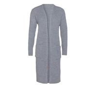KNIT FACTORY - Jaida Lange Strickjacke - Damen Strickjacke mit Taschen - Cardigan mit Wolle - Hochwertige Qualität - Grobstrickjacke für Damen - Grau - 40/42
