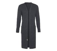 KNIT FACTORY - Jaida Lange Strickjacke - Damen Strickjacke mit Taschen - Cardigan mit Wolle - Hochwertige Qualität - Grobstrickjacke für Damen - Anthrazit - 40/42