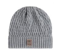 KNIT FACTORY - Jaida Mütze - Strickmütze für Damen und Herren - Beanie - Wintermütze mit Wolle - Hochwertige Qualität - Grau
