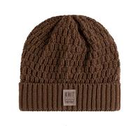 KNIT FACTORY - Jaida Mütze - Strickmütze für Damen und Herren - Beanie - Wintermütze mit Wolle - Hochwertige Qualität - Tobacco