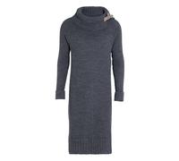 KNIT FACTORY - Jamie Strickkleid - Locker - Kleid - Kleid Damen - Herbst & Winter Essentials - Zeitloses Mode-Accessoire - Sitzendes - Mit Lange Ärmel - Reicht bis zum Knie - Anthrazit
