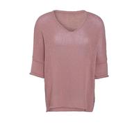 KNIT FACTORY - Jasmin Damen Strickpullover - Frühling und Sommer Pulli - Pullover mit V-Ausschnit und Kurze Ärmeln - Oberteile aus 80% Recycelte Baumwolle - Alt Rosa - 36/44