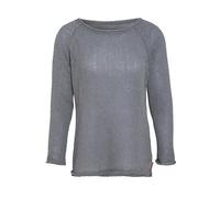KNIT FACTORY - Jasmin Damen Strickpullover - Herbst und Winter Pulli - Pullover mit Rundhalsausschnit und Lange Ärmeln - Oberteile aus 80% Recycelte Baumwolle - Grau - 36/38