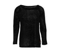 KNIT FACTORY - Jasmin Damen Strickpullover - Herbst und Winter Pulli - Pullover mit Rundhalsausschnit und Lange Ärmeln - Oberteile aus 80% Recycelte Baumwolle - Schwarz - 40/42