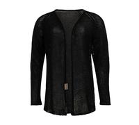 KNIT FACTORY - Jasmin Kurze Strickjacke - Damen gestrickte Jacke aus 80% Recycelte Baumwolle - Cardigan mit Hochwertige Qualität - Schwarz - 36/38