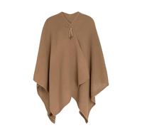 KNIT FACTORY - Jazz Poncho - Elegant Gestrickter Damen Cape - Wickelschal mit Wolle - Hochwertige Qualität - Nude