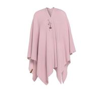 KNIT FACTORY - Jazz Poncho - Elegant Gestrickter Damen Cape - Wickelschal mit Wolle - Hochwertige Qualität - Rosa