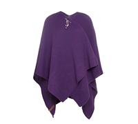 KNIT FACTORY - Jazz Poncho - Elegant Gestrickter Damen Cape - Wickelschal mit Wolle - Hochwertige Qualität - Purple