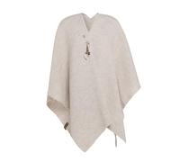 KNIT FACTORY - Jazz Poncho - Elegant Gestrickter Damen Cape - Wickelschal mit Wolle - Hochwertige Qualität - Beige