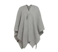 KNIT FACTORY - Jazz Poncho - Elegant Gestrickter Damen Cape - Wickelschal mit Wolle - Hochwertige Qualität - Iced Clay