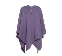 KNIT FACTORY - Jazz Poncho - Elegant Gestrickter Damen Cape - Wickelschal mit Wolle - Hochwertige Qualität - Violett