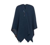 KNIT FACTORY - Jazz Poncho - Elegant Gestrickter Damen Cape - Wickelschal mit Wolle - Hochwertige Qualität - Jeans
