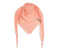 KNIT FACTORY - José Dreieckstuch - Dreieckstuch Damen - Fein Gestrickter Damen Schal - Halstücher für Damen - Für Frühling und Sommer - Baumwollmix - 190x85 cm - Apricot