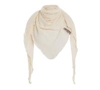 KNIT FACTORY - José Dreieckstuch - Dreieckstuch Damen - Fein Gestrickter Damen Schal - Halstücher für Damen - Für Frühling und Sommer - Baumwollmix - 190x85 cm - Beige