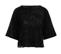 KNIT FACTORY - Jose Strickpullover - Kurzarmpullover Damen - Feinstrickpullover - Damenpullover für Frühling und Sommer - Damenoberteil aus Baumwolle und Polyacryl - Schwarz - 36/42