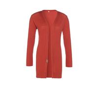KNIT FACTORY - June Strickjacke - Lange Damen Strickjacke - Cardigan aus Baumwollmix - Hochwertige Qualität - Terra - 40/42