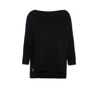 KNIT FACTORY - Kylie Damen Pullover - Strickpullover - Fällt locker und weit - Mit breiteren Kopfausschnitt - Schwarz - 46/54