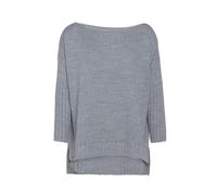 KNIT FACTORY - Kylie Damen Pullover - Strickpullover - Fällt locker und weit - Mit breiteren Kopfausschnitt - Grau - 36/44