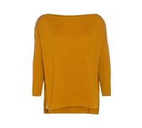 KNIT FACTORY - Kylie Damen Pullover - Strickpullover - Fällt locker und weit - Mit breiteren Kopfausschnitt - Ocker - 36/44