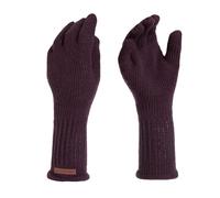 KNIT FACTORY - Lana Handschuhe - Gestrickte Handschuhe für Winter - Handstulpen aus Wolle - Hochwertige Qualität - Aubergine