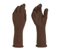 KNIT FACTORY - Lana Handschuhe - Gestrickte Handschuhe für Winter - Handstulpen aus Wolle - Hochwertige Qualität - Tobacco