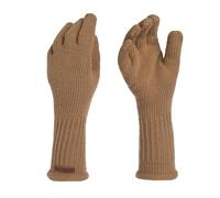 Knit Factory - Lana Handschuhe - Gestrickte Handschuhe für Winter - Handstulpen aus Wolle - Hochwertige Qualität - New Camel