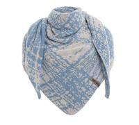 KNIT FACTORY - Lea Dreiecksschal - Beige/Crystal Blue - 190x85 cm