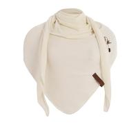 KNIT FACTORY - Lola Dreieckstuch - Fein Gestrickter Damen Schal - Tuch Schal - Für Frühling und Sommer - Baumwollmix - Wollweiß - 190x85 cm