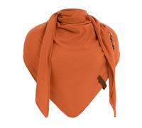 KNIT FACTORY - Lola Dreieckstuch - Fein Gestrickter Damen Schal - Tuch Schal - Für Frühling und Sommer - Baumwollmix - Baked Orange - 190x85 cm