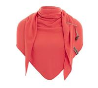 KNIT FACTORY - Lola Dreieckstuch - Fein Gestrickter Damen Schal - Tuch Schal - Für Frühling und Sommer - Baumwollmix - Sunset Orange - 190x85 cm