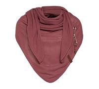 KNIT FACTORY - Lola Dreieckstuch - Fein Gestrickter Damen Schal - Tuch Schal - Für Frühling und Sommer - Baumwollmix - Stone Red - 190x85 cm