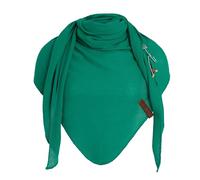 KNIT FACTORY - Lola Dreieckstuch - Fein Gestrickter Damen Schal - Tuch Schal - Für Frühling und Sommer - Baumwollmix - Bright Green - 190x85 cm