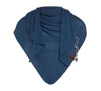KNIT FACTORY - Lola Dreieckstuch - Fein Gestrickter Damen Schal - Tuch Schal - Für Frühling und Sommer - Baumwollmix - Jeans