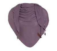 Knit Factory - Lola Dreieckstuch - Fein Gestrickter Damen Schal - Tuch Schal - Für Frühling und Sommer - Baumwollmix - Lila - 190x85 cm